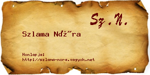 Szlama Nóra névjegykártya