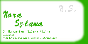 nora szlama business card